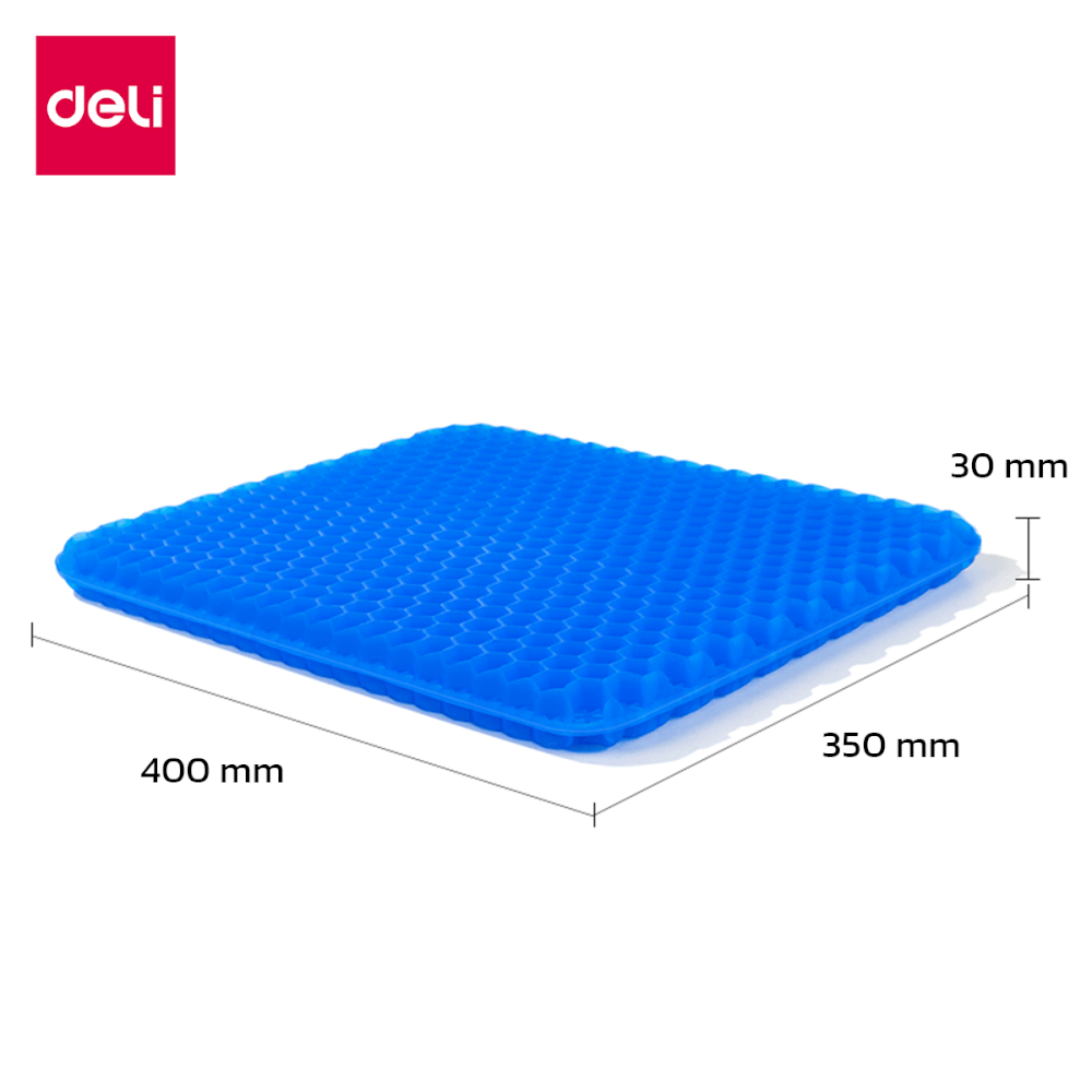 เบาะรองนั่งเจล DELI VS757-BL-01 ขนาด 35X40X3 CM